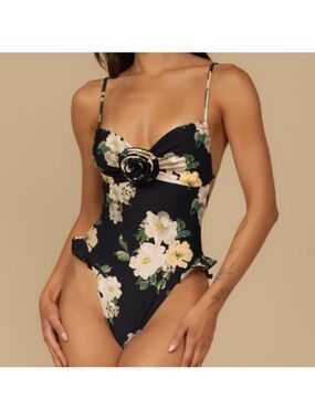 MONTCE Devin Rosa Ruffle One Piece Swimsuit